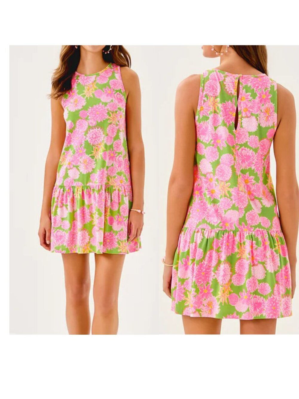 NWOT Lilly Pulitzer Dixi Dress Multi Seaside Garden Pink Floral Dress XL